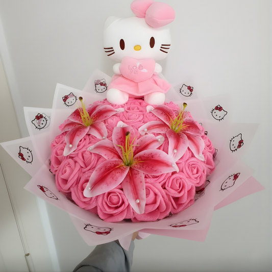 Bouquet Princesse Rose Lily – 55 roses